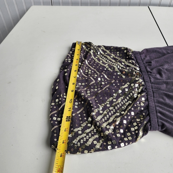 Express Women's Strapless Maxi Sequins Detail Front Slit Stretch Sz XS - Picture 7 of 12